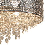 River of Goods Brielle 3-Light Silver Chandelier with Polished Nickel and Crystal Shade 19374