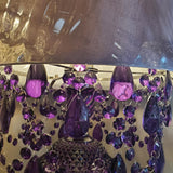 Poetic Wanderlust by Tracy Porter 26 in. Purple Table Lamp with Alisal Satin Shade and Cascading Crystal Jewels River of Goods 15576 Home Decorators Outlet HomeDecorAndTools.com