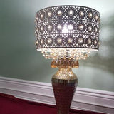 25 in. Champagne Indoor Poetic Wanderlust by Tracy Porter Table Lamp with Jeweled Metal and Mosaic Base River of Goods 15567S Home Decorators Outlet www.HomeDecorAndTools.com