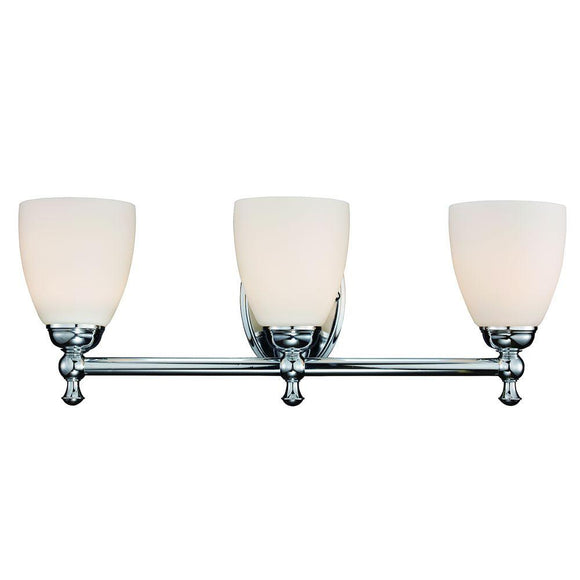 Solomone 3-Light Polished Chrome Vanity Light with Opal Glass Shades, Dimmable LED Soft White Bulbs Included Hampton Bay CP3563