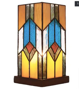 11 inch Stained Glass Mission Style Hurricane Accent Lamp River of Goods 15223