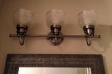 Progress Lighting Archie Collection 26.25 in. 3-Light Antique Nickel Bathroom Vanity Light with Glass Shades P2992-81DI