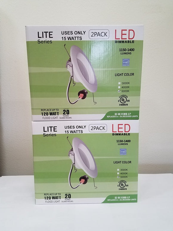 6 in 5000K LED Recessed Light 1150 - 1400 Lumens (4-pack)