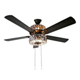 River of Goods 52 in. Clear Crystal Ceiling Fan with Remote control16553S