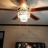 River of Goods 18913 52 in. Silver Ceiling Fan with Punched Metal Triple-Tiered Clear Crystals www.HomeDecorAndTools.com