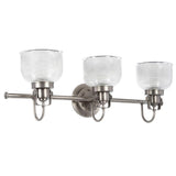 Progress Lighting Archie Collection 26.25 in. 3-Light Antique Nickel Bathroom Vanity Light with Glass Shades P2992-81DI