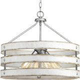 Gulliver 4-Light Galvanized Drum Pendant with Weathered White Wood Accents Progress Lighting P500023-141 Home Decorators Outlet HomeDecorAndTools.com