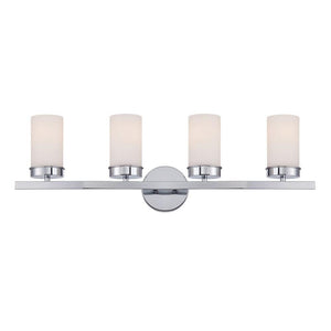 World Imports Kandinsky Collection 4-Light Chrome Vanity Light with Opal Glass Shades