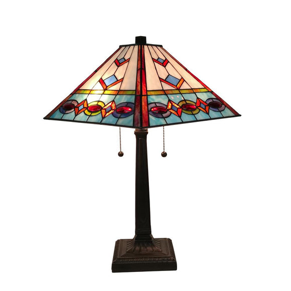 Amora Lighting Tiffany Style 22 in. Tall Multi-Color Mission Table Lamp AM310TL14 HOME DECORATORS OUTLET