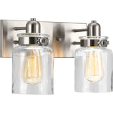 Progress Lighting Calhoun Collection 2-Light Brushed Nickel Bathroom Vanity Light with Glass Shades