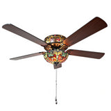 River of Goods 52 in. Tiffany Stained Glass Ceiling Fan With Light 16159S