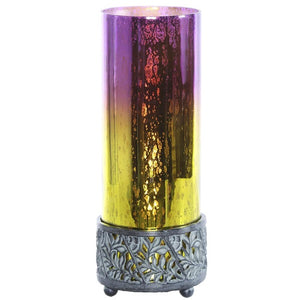 River of Goods Purple and Yellow Accent Lamp with Round Studio Art Mercury Glass Shade 15175