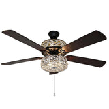  River of Goods Gracie Grand 52 in. Oil Rubbed Bronze Double-Lit Ceiling Fan with Light and Remote 19546
