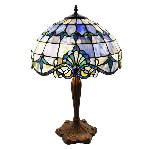 River of Goods 4286 24 in. Blue Indoor Table Lamp with Stained Glass Allistar Shade