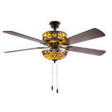River of Goods 52 in. Indoor Amber Ceiling Fan with Light Kit and Remote Control 19166