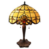  River of Goods 24 in. Amber Table Lamp with Allistar Stained Glass Shade 4281