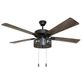 River of Goods Regal 52 in. Oil Rubbed Bronze Caged Ceiling Fan with Light 19545
