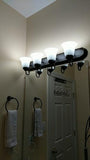 Progress Lighting | 30 in. 4-Light Brushed Nickel Bathroom Vanity Light with Glass Shades