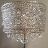 River of Goods Brielle 28.75 in. Silver Table Lamp with Polished Nickel and Crystal Shade 19370