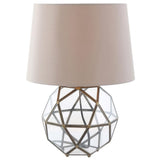  River of Goods 16.5 in. H Metal and Glass Table Lamp with Beige Shade 15271