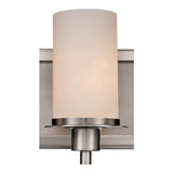Bel Air Lighting Cabernet Collection 3-Light Brushed Nickel Bath Bar Light with Frosted Inner Glass Shade 20043 Home Decorators Outlet HomeDecorAndTools.com