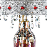 River of Goods 15298 24.25 in. Magenta Gloria Crystal-Beaded Table Lamp