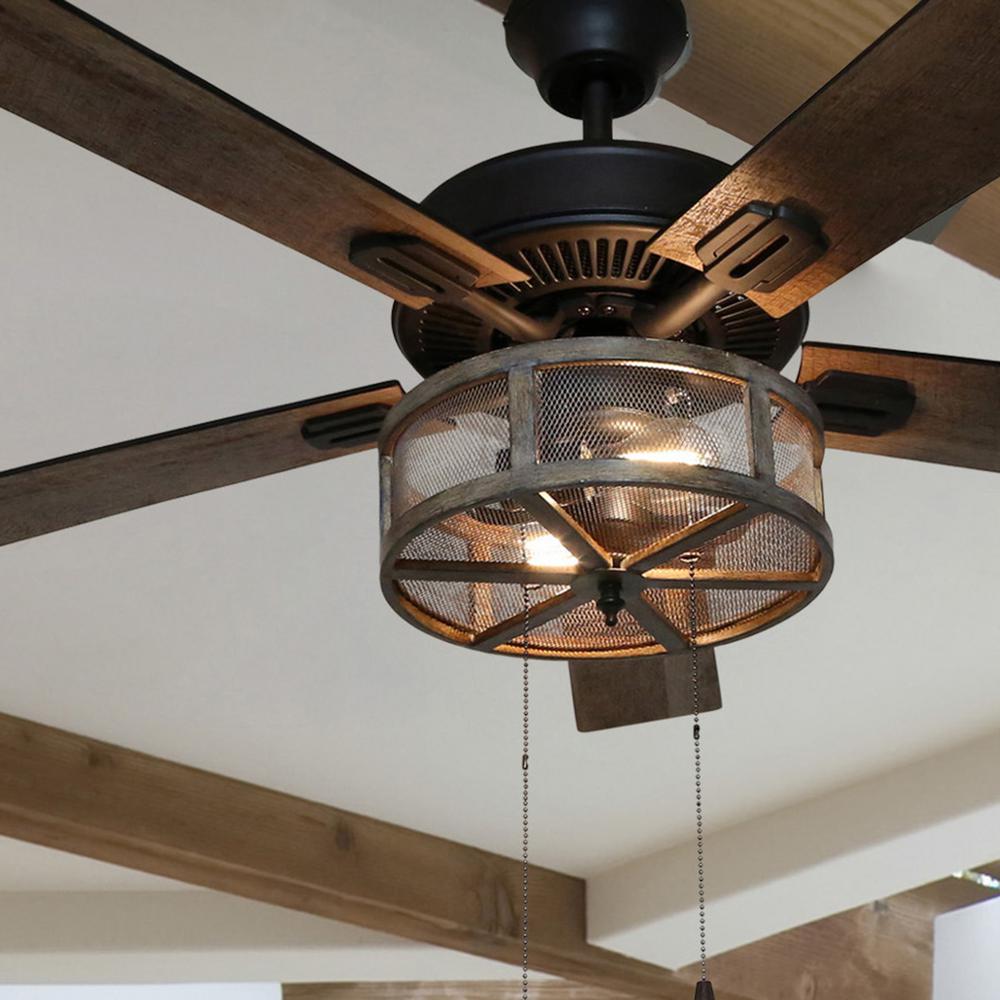 Led Oil Rubbed Bronze Caged Ceiling Fan
