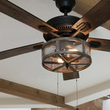 River of Goods Prairie 52 in. Indoor Oil Rubbed Bronze Caged LED Ceiling Fan with Light 19544