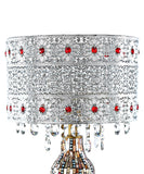 River of Goods 15298 24.25 in. Magenta Gloria Crystal-Beaded Table Lamp
