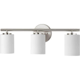 Replay 22 in. 3-Light Brushed Nickel Bathroom Vanity Light with Glass Shades