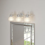  Progress Lighting Archie Collection 26.25 in. 3-Light Chrome Bathroom Vanity Light with Glass Shades P2992-15