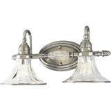 Progress Lighting Roxbury Collection 2-Light Classic Silver Bathroom Vanity Light with Glass Shades P2726-101 HOME DECORATORS OUTLET