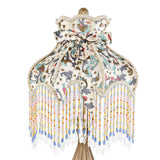 River of Goods 26.5 in. H Multi-Colored Rustic Table Lamp with Victorian Floral and Fringe Shade 15774