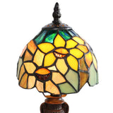 River of Goods 11.5 in. H Multi-Colored Stained Glass Table Lamp with Sunflower Blossoms Shade 12275