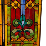 River of Goods Stained Glass Fleur De Lis 3-Panel Decorative Fireplace Screen 8221