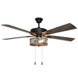 River of Goods Prairie 52 in. Indoor Oil Rubbed Bronze Caged LED Ceiling Fan with Light 19544