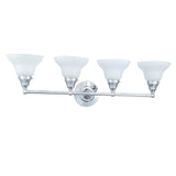 World Imports Asten Collection 4-Light Chrome Vanity Light with Opal Etched Glass Shades WI260208
