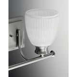 Progress Lighting Lucky Collection 2-Light Brushed Nickel Bathroom Vanity Light with Glass Shades P2116-09