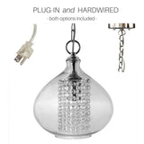 River of Goods 1-Light Clear Pendant with Faceted Crystal Glass Jewels 18900