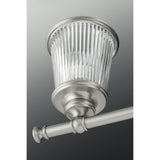 Progress Lighting Radiance Collection 4-Light Brushed Nickel Bathroom Vanity Light with Glass Shades P2172-09