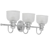  Progress Lighting Archie Collection 26.25 in. 3-Light Chrome Bathroom Vanity Light with Glass Shades P2992-15