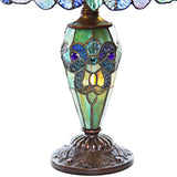 River of Goods 20 in. H Green Stained Glass Table Lamp with Double Lit Magna Carta Shade 14931