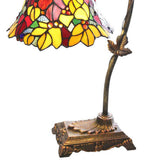 River of Goods 23 in. Red Indoor Table Lamp with Stained Glass Floral Shade 8960