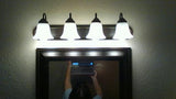 Progress Lighting | 30 in. 4-Light Brushed Nickel Bathroom Vanity Light with Glass Shades