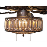River of Goods 18912 52 in. Silver Ceiling Fan with Geometric Diamond Shaped Double-Layered Crystal Shade - HomeDecorAndTools.com