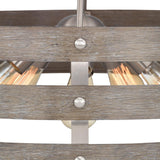 Gulliver 5-Light Brushed Nickel Chandelier with Weathered Gray Wood Accents Progress Lighting P400184-009 Home Decorators Outlet HomeDecorAndTools.com