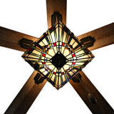 River of Goods Michelangelo 52 in. Oil Rubbed Bronze Mission Stained Glass Ceiling Fan with Light and Remote 19548