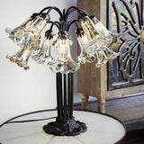 River of Goods 21 in. Silver Mercury Glass Table Lamp with 10 Lily Shades 14711H
