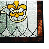 River of Goods 19248 Fleur De Lis Stained Glass Pub Window Panel