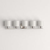 41.5 in.W - Invite Collection 5-Light Brushed Nickel Bathroom Vanity Light - HomeDecorAndTools.com